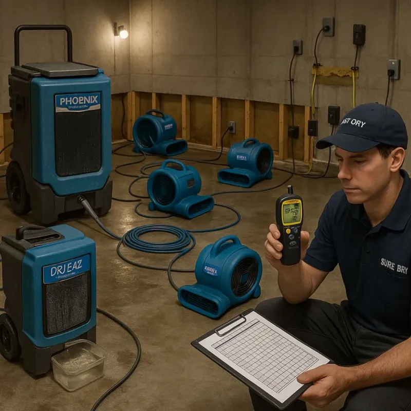Structural Drying and Dehumidification process in Hempstead County, AR